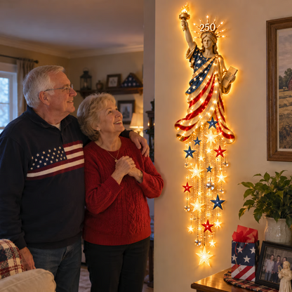 🇺🇸🗽 Liberty 250 Starfall Wall Glow – Patriotic Anniversary Lighted Keepsake