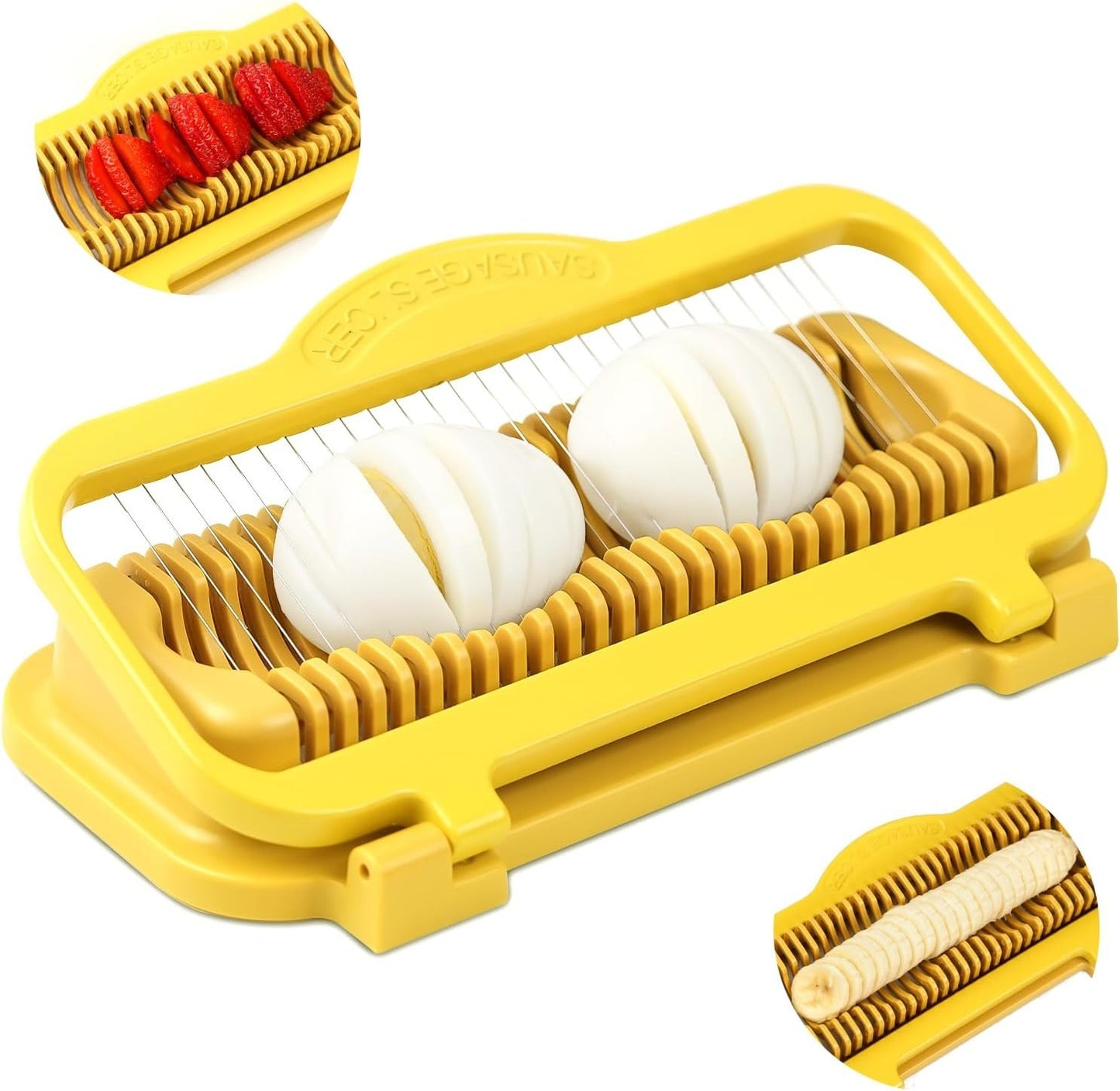 🔥LAST DAY 50% OFF-Egg Slicer for Hard Boiled Eggs Banana Slicer✅