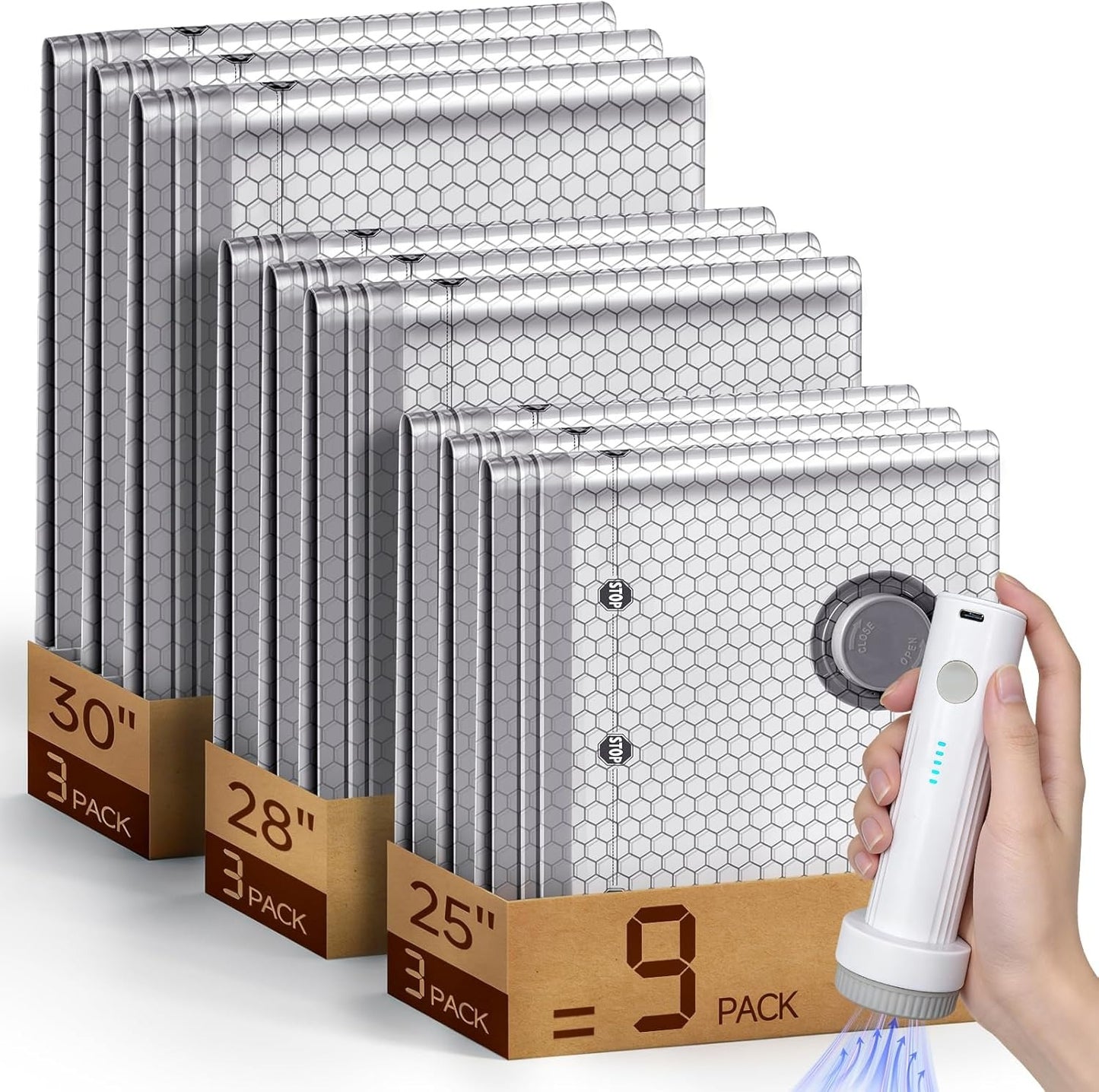 🏆⚡ 50K+ SOLD! Cordless Travel Vacuum Storage Compression Bag