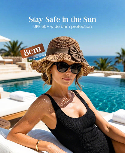 🔥 Hot Sale 49% OFF🔥Elegant Woven Straw Sun Hat with Bow🌞