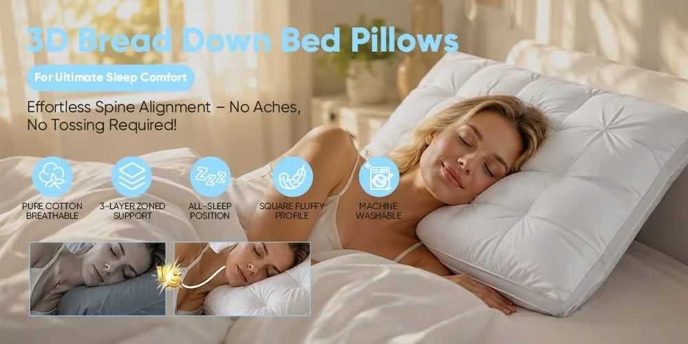 3D Bread Down Bed Pillows