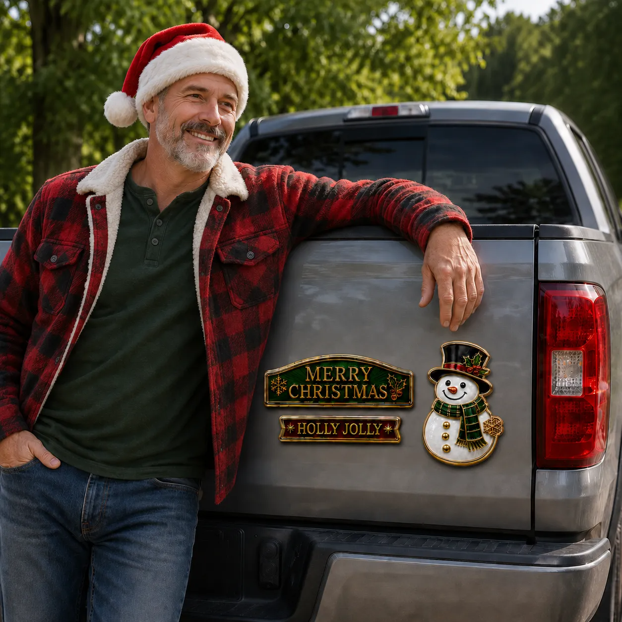 🔥 3-Piece Christmas Car Emblem Metal Badge Set – Multiple Festive Character Styles Available
