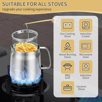 🔥LAST DAY 50% OFF-68oz Stainless Steel Deep Fryer Pot