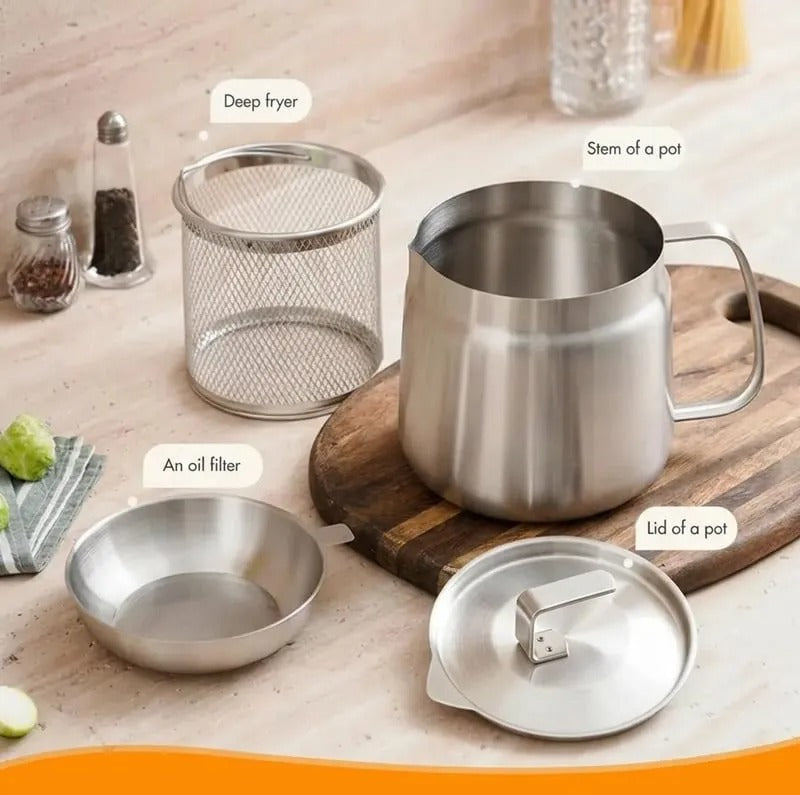 🔥LAST DAY 50% OFF-68oz Stainless Steel Deep Fryer Pot