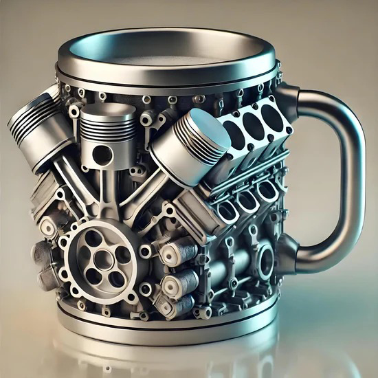 Silver 6 Engine Mug