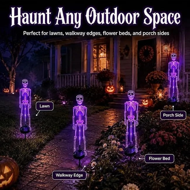 Skeleton lights used in lawn walkway flower bed and porch settings