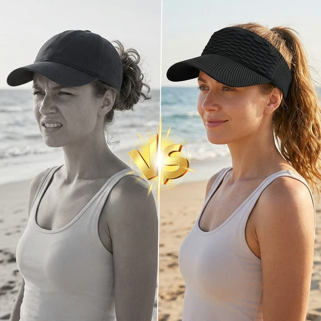 2-Pack Women's High Ponytail Sun Visor Hats