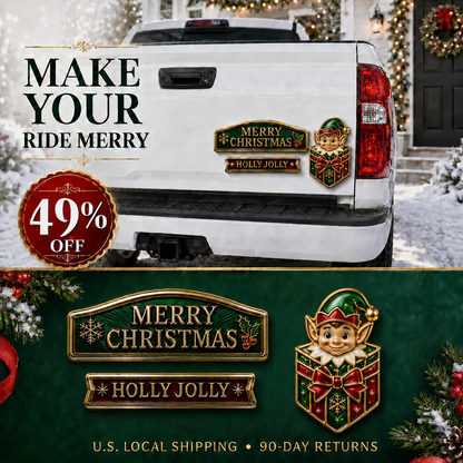 🔥 3-Piece Christmas Car Emblem Metal Badge Set – Multiple Festive Character Styles Available