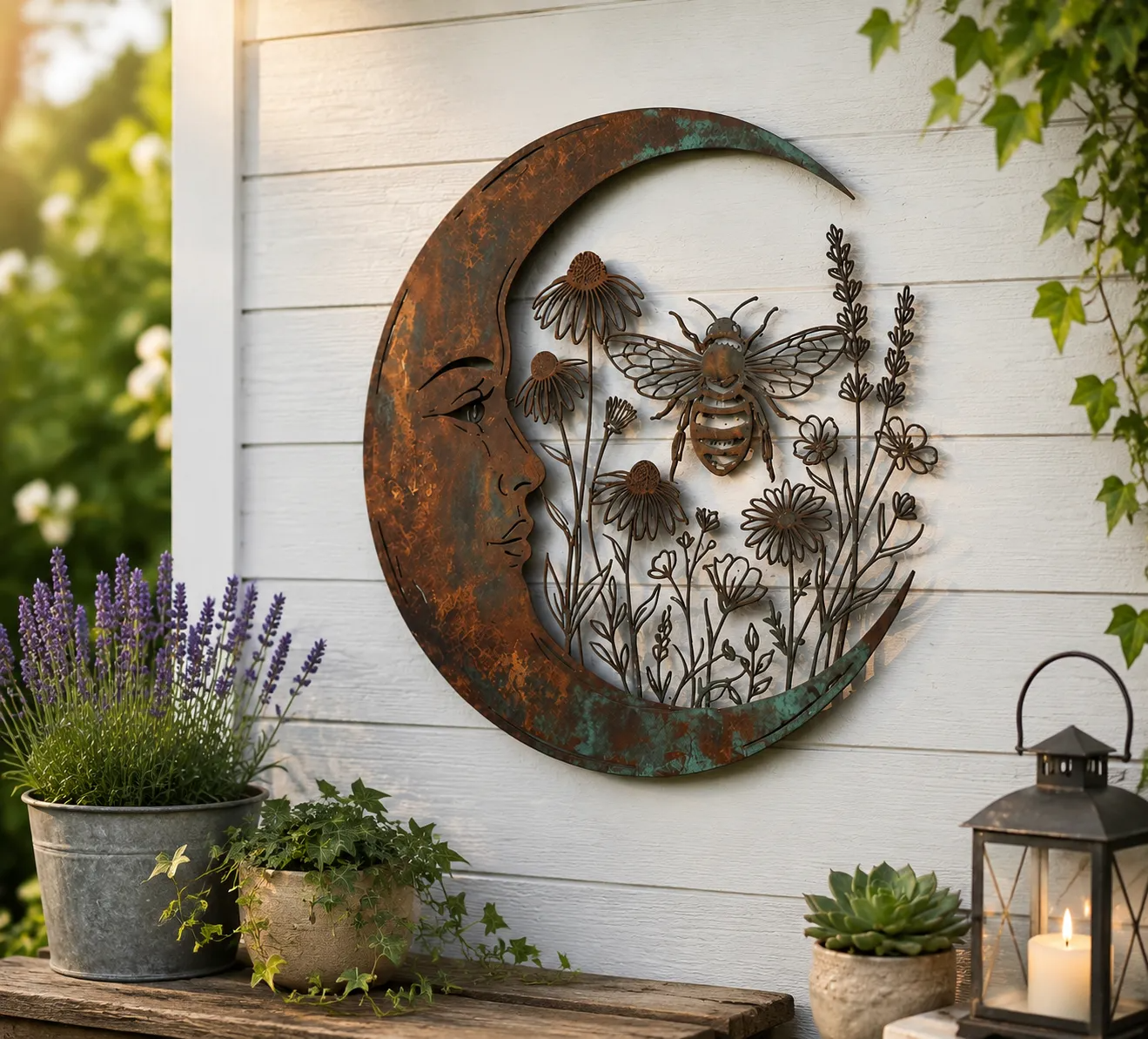 🔥Last Day 50% OFF✨🌜️Crescent Moon Bee Wall Decor🐝