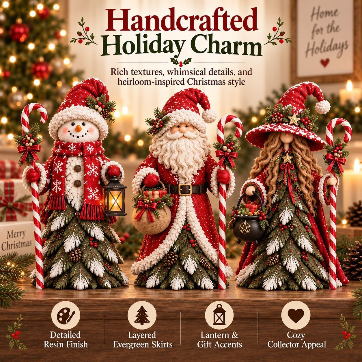 Christmas Evergreen Character Figurine Collection