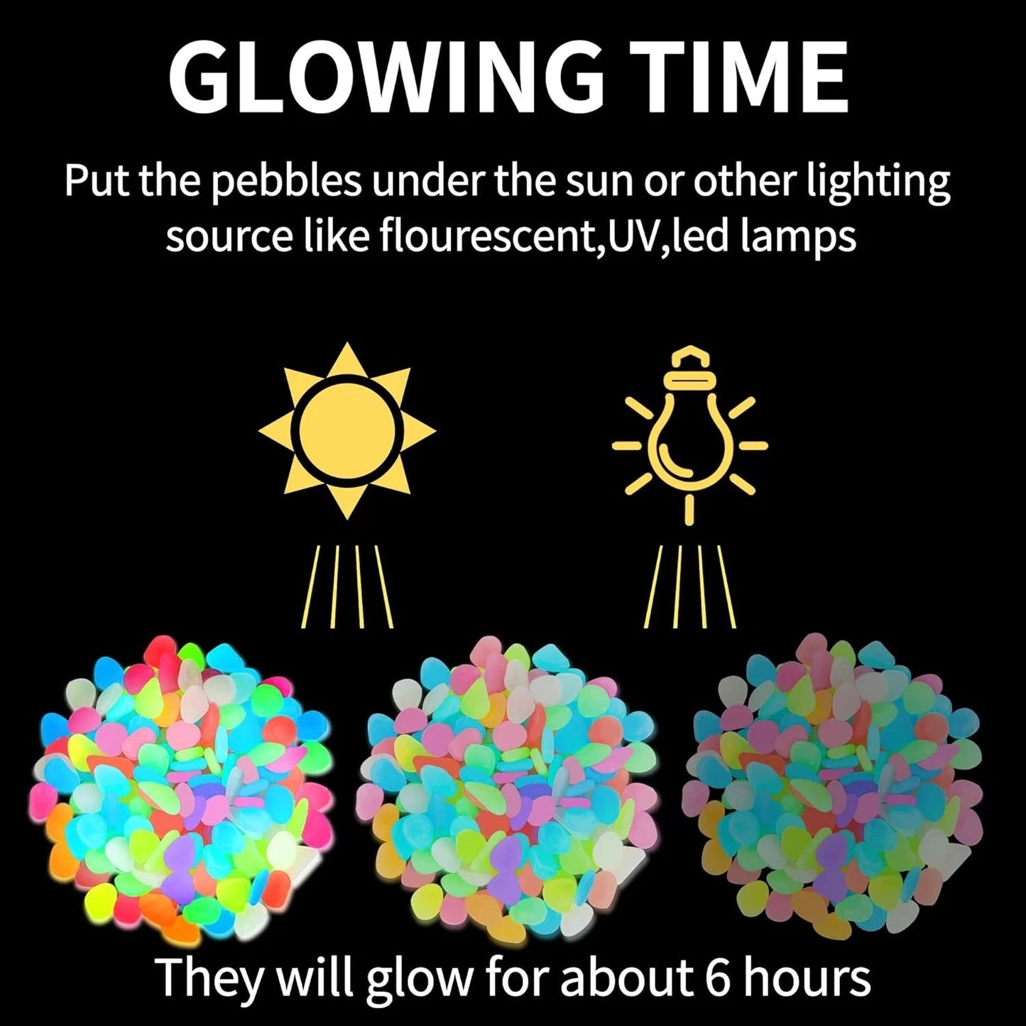 💥LAST DAY SALE 70%OFF💥🌈Colorful Glow-in-the-Dark Garden Stones