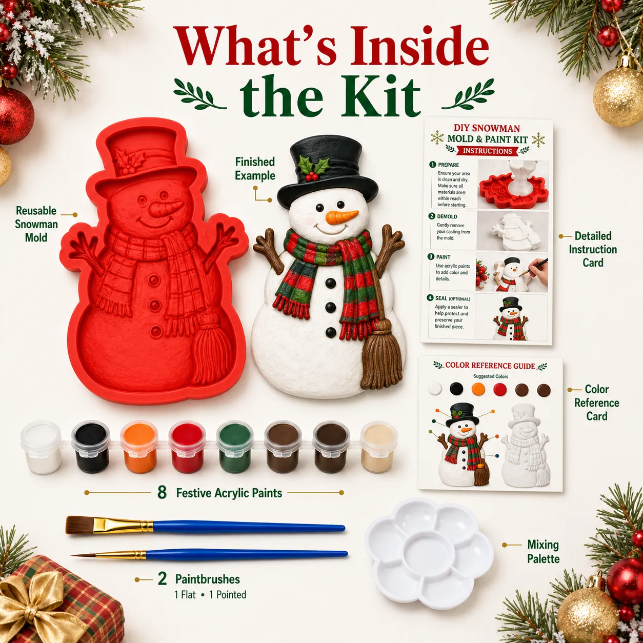🔥 LAST DAY 49% OFF – 🎄 DIY Christmas Tree Mold & Paint Craft Kit  🎨✨