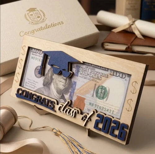 2026 Graduation Money Holder | Wooden Cash Gift Box – Unique Graduation Keepsake for High School or College Grad