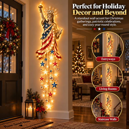 🇺🇸🗽 Liberty 250 Starfall Wall Glow – Patriotic Anniversary Lighted Keepsake