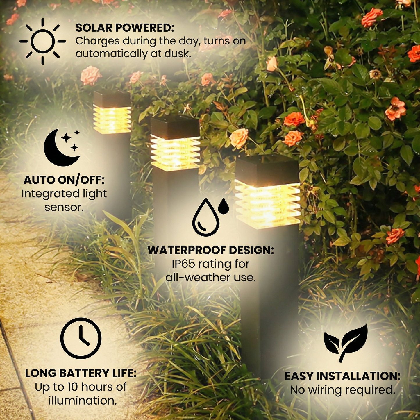 Solar LED Ground Lights – Waterproof Garden Lights for Pathway, Lawn & Patio