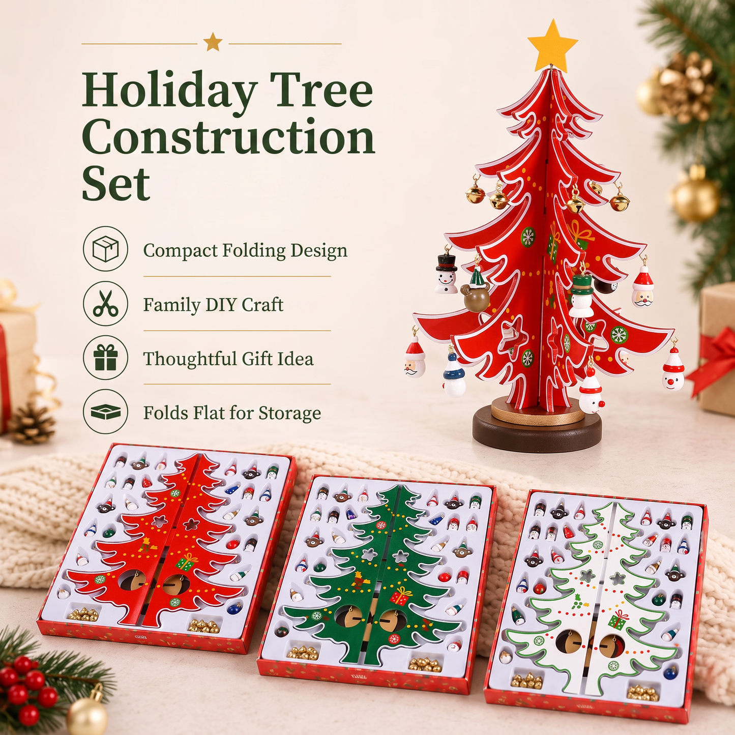 🔥DIY Wooden Christmas Tree Ornament Set