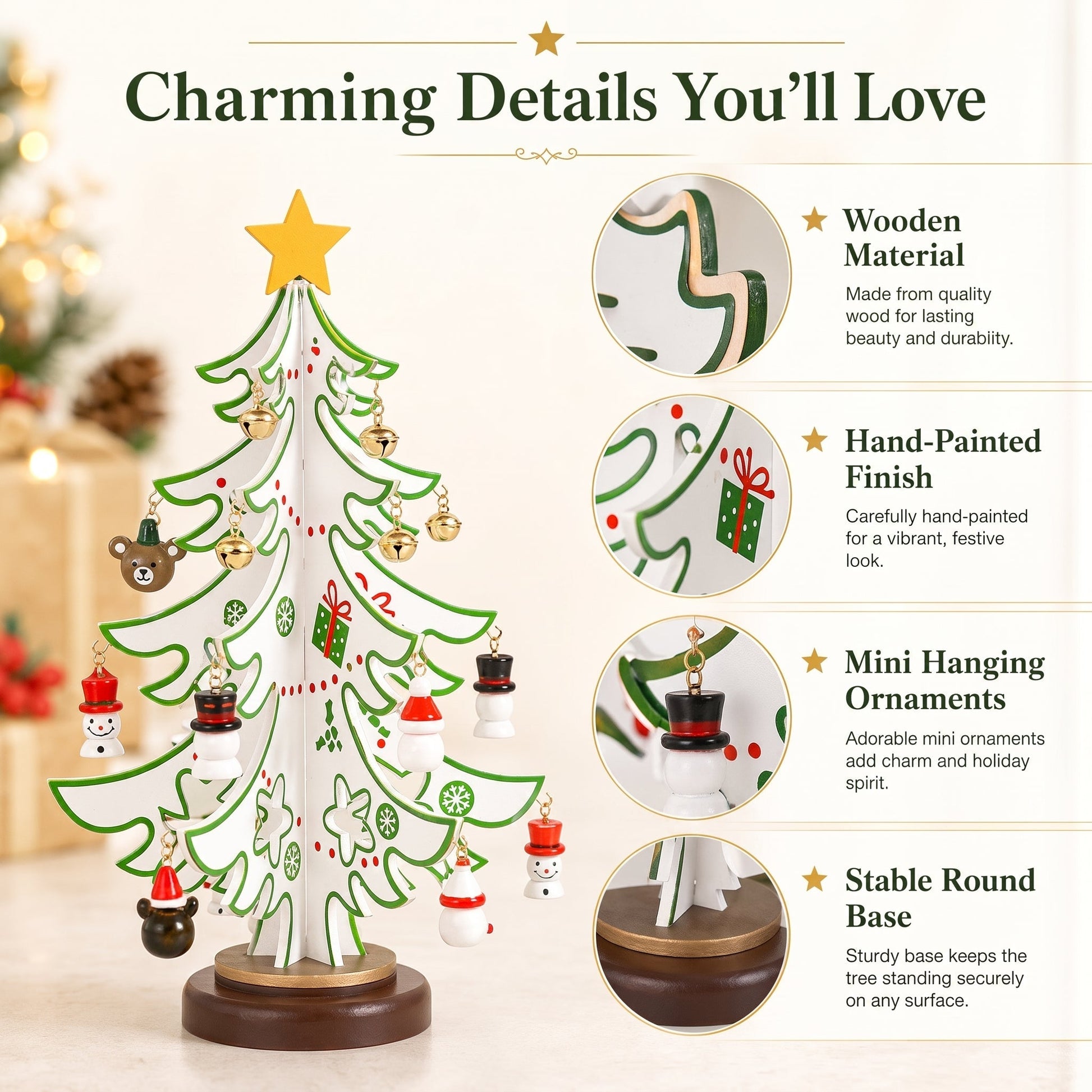 🔥DIY Wooden Christmas Tree Ornament Set