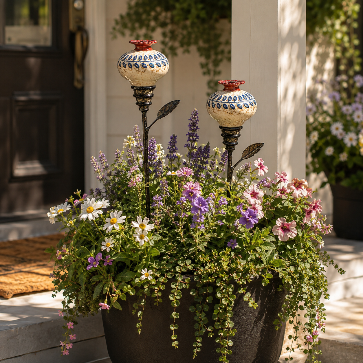 🐦🌸 Keramische Bloem Kolibrievoeder – Romantische Tuinsfeer Met Een Vintage Touch! ✨