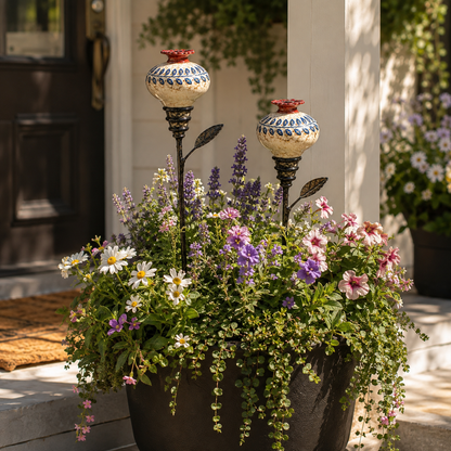 🐦🌸 Keramische Bloem Kolibrievoeder – Romantische Tuinsfeer Met Een Vintage Touch! ✨