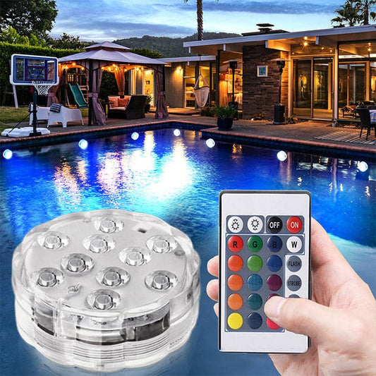 🔥🔥Submersible waterproof LED lighting with remote control for swimming pool