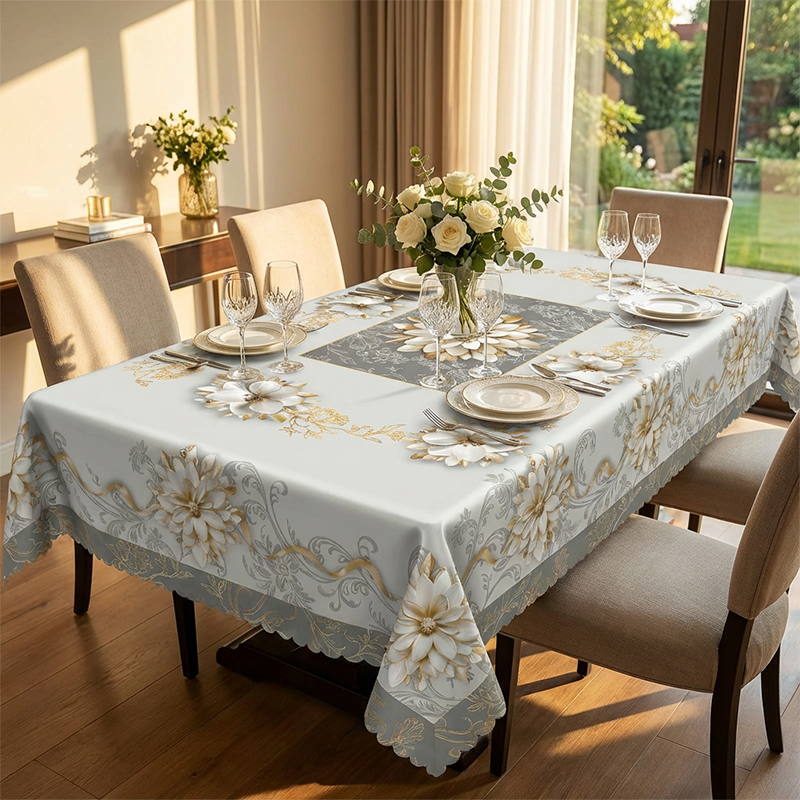 ⏳Limited-time 50% off⏰Elegant Waterproof Embossed Floral Tablecloth🌸✨