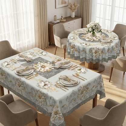 ⏳Limited-time 50% off⏰Elegant Waterproof Embossed Floral Tablecloth🌸✨
