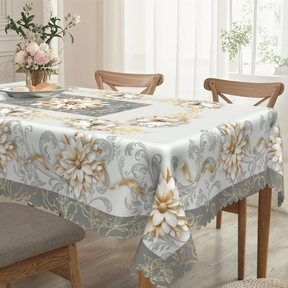 ⏳Limited-time 50% off⏰Elegant Waterproof Embossed Floral Tablecloth🌸✨