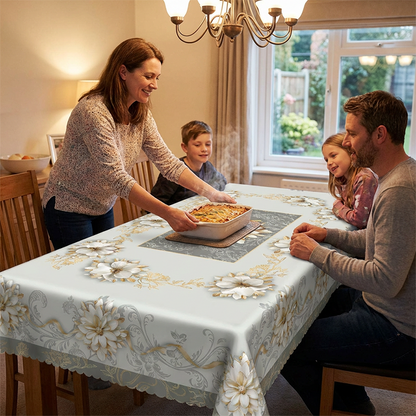 ⏳Limited-time 50% off⏰Elegant Waterproof Embossed Floral Tablecloth🌸✨
