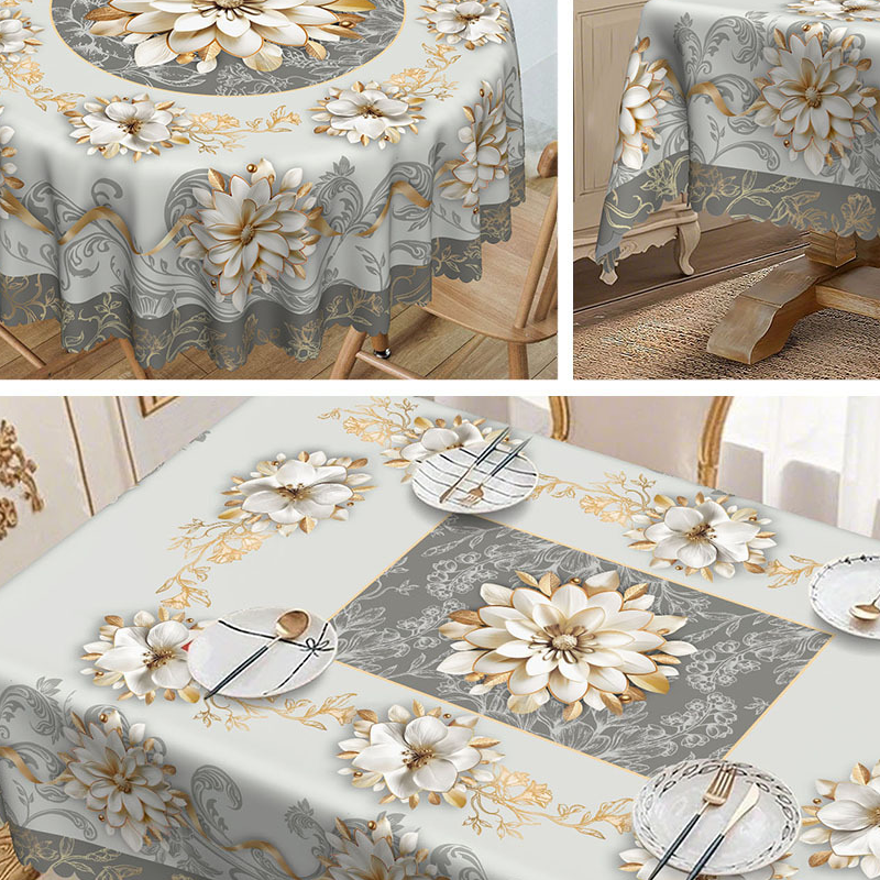 ⏳Limited-time 50% off⏰Elegant Waterproof Embossed Floral Tablecloth🌸✨