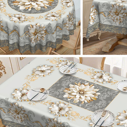 ⏳Limited-time 50% off⏰Elegant Waterproof Embossed Floral Tablecloth🌸✨
