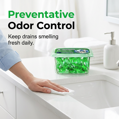 🥳2026 HOT SALE🥳💞50K+ SOLD!🏠💧 50% OFF! Drain Deodorizer Pods – Bio‑enzyme formula neutralizes smells at the source. Instant fresh scent, no harsh chemicals. Say goodbye to embarrassing odours. 🚰✅
