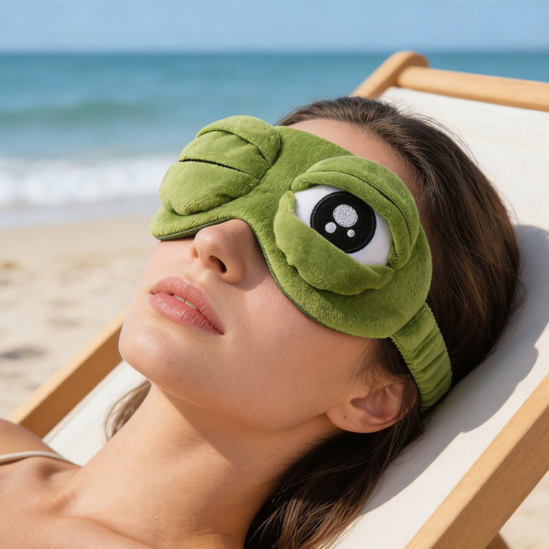 🐸50% OFF!💤Soft Funny Frog 3D Sleep Mask