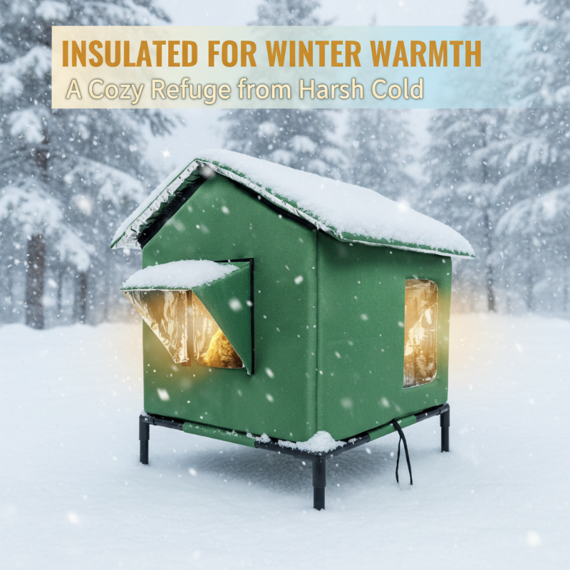 🐱 LIMITED-TIME 50% OFF! ✨ All-Weather Elevated Outdoor Cat House – Waterproof, Thermal Lining, Foldable🐱