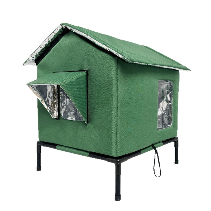 🐱 LIMITED-TIME 50% OFF! ✨ All-Weather Elevated Outdoor Cat House – Waterproof, Thermal Lining, Foldable🐱