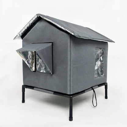 🐱 LIMITED-TIME 50% OFF! ✨ All-Weather Elevated Outdoor Cat House – Waterproof, Thermal Lining, Foldable🐱