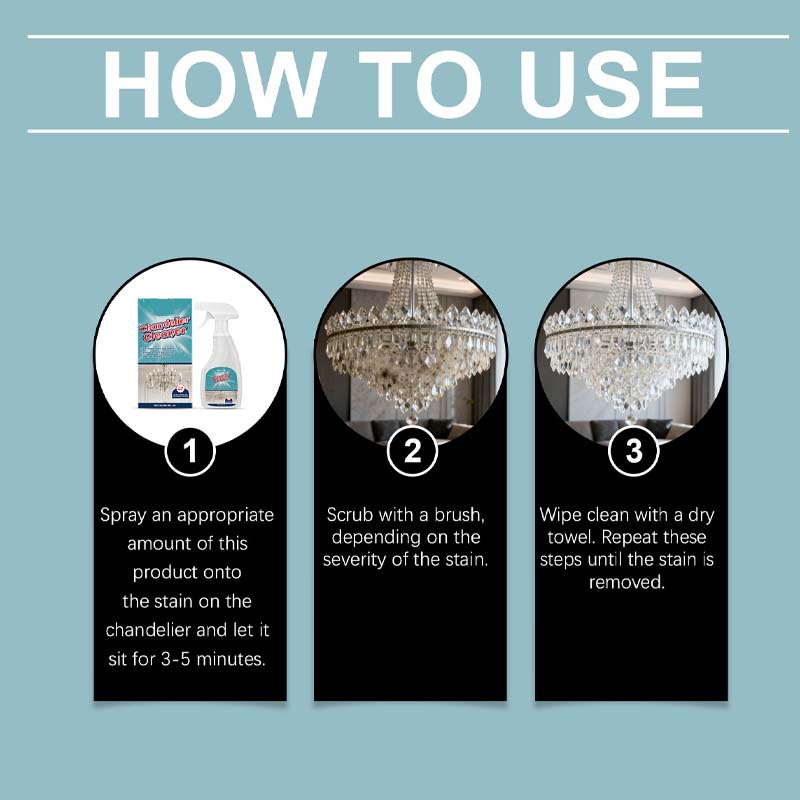 Spray for cleaning and caring for chandeliers