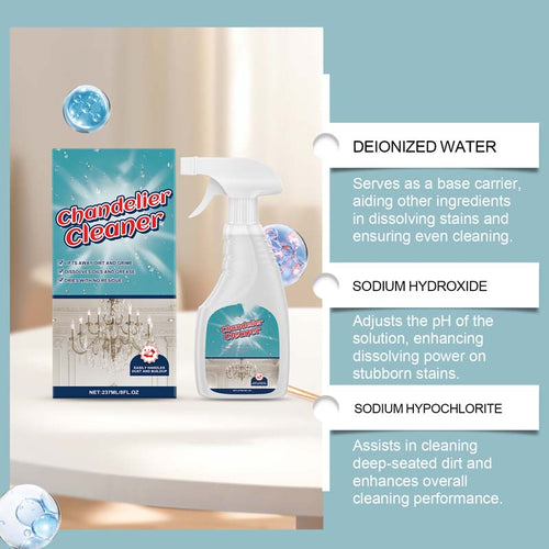 Spray for cleaning and caring for chandeliers