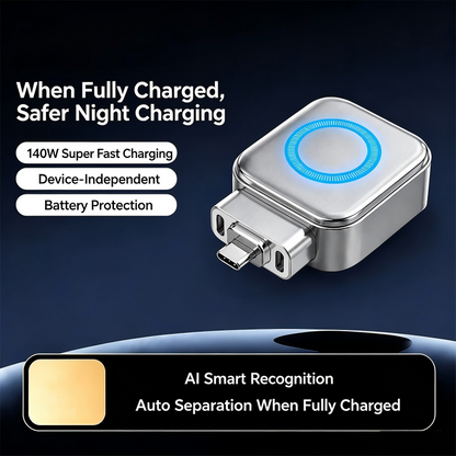 🌞Fresh Into Spring With 50% Off!⚡140W Super Fast Charger with AI Automatic Shutdown - USB-C PD3.1 - Intelligent Battery Protection - Universal for iPhone, MacBook & Tablets