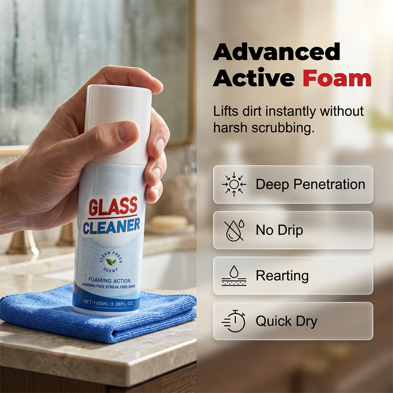 ✨ Foaming glass cleaner for streak-free shine