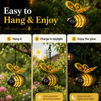 📢📢50% OFF !! ⏰🐝 Solar Powered Hanging Bee Garden Light