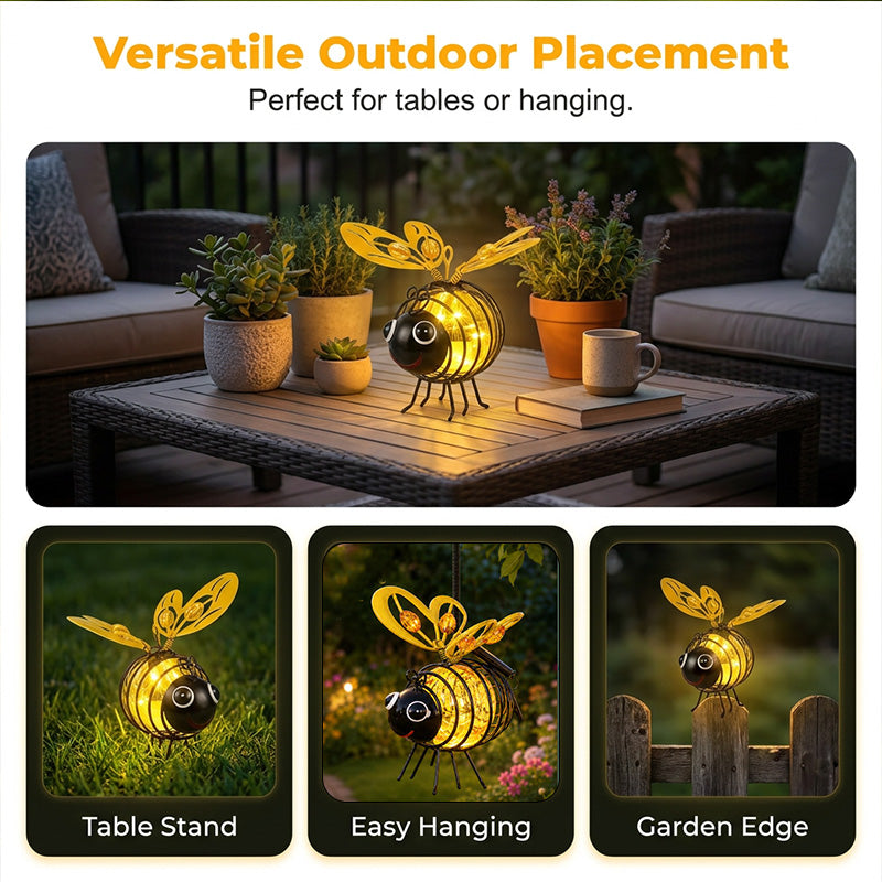 📢📢50% OFF !! ⏰🐝 Solar Powered Hanging Bee Garden Light