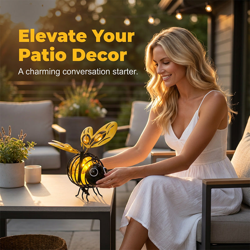 📢📢50% OFF !! ⏰🐝 Solar Powered Hanging Bee Garden Light