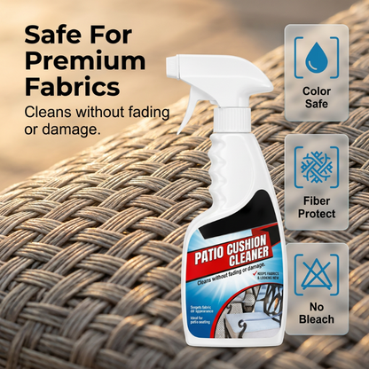 🪑✨ Patio cushion cleaner – removes stains, safe for fabrics, family & pets!