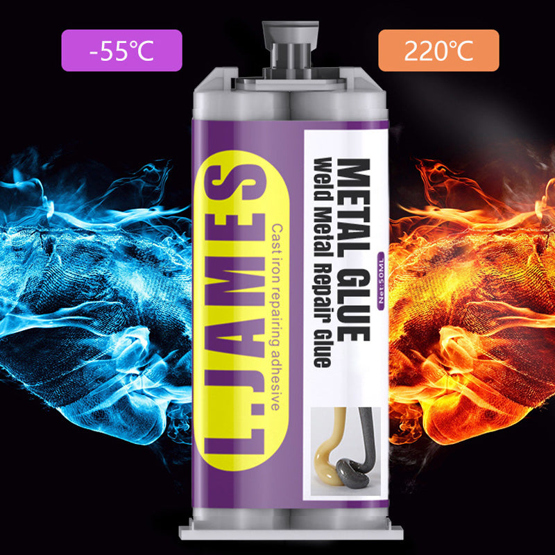 🔥Hot Sale 48% OFF🔥 Metal Weld Repair Glue – 2-Part Epoxy, Waterproof, Heat-Resistant, Drillable 🔧