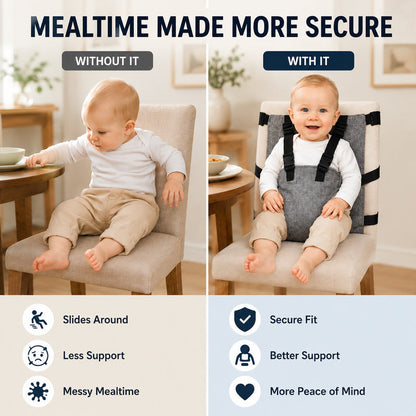 🎉 2026 Sale — Over 34,700 Sold!👶 Portable Baby High Chair Safety Harness Strap