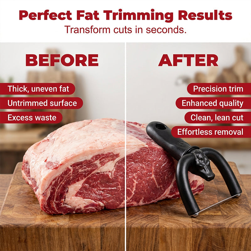🔥 30% OFF! 🥩 Handheld Fat Trimmer for Beef & Pork, Portable Meat Fat Remover Tool, Easy Brisket Trimming BBQ Kitchen Gadget