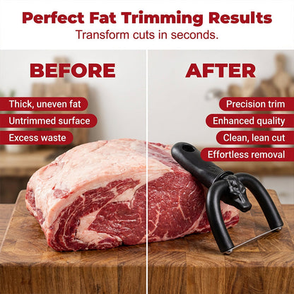 🔥 30% OFF! 🥩 Handheld Fat Trimmer for Beef & Pork, Portable Meat Fat Remover Tool, Easy Brisket Trimming BBQ Kitchen Gadget