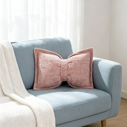 📢📢50% OFF !! ⏰Soft Chenille Bow-Shaped Throw Pillow