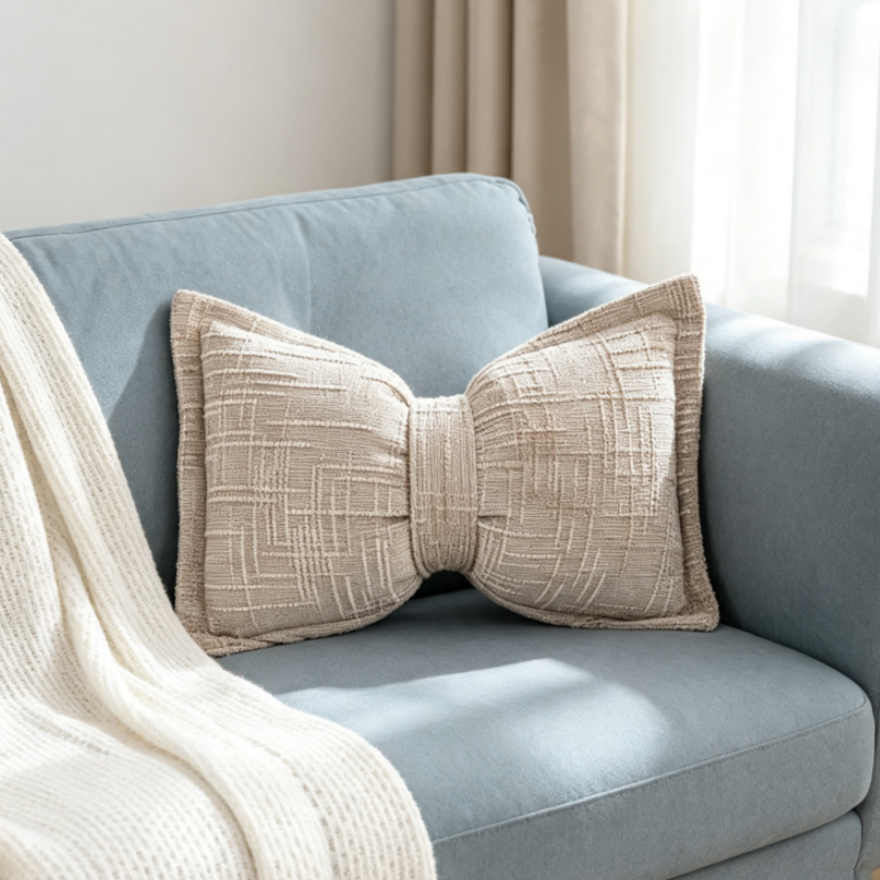 📢📢50% OFF !! ⏰Soft Chenille Bow-Shaped Throw Pillow