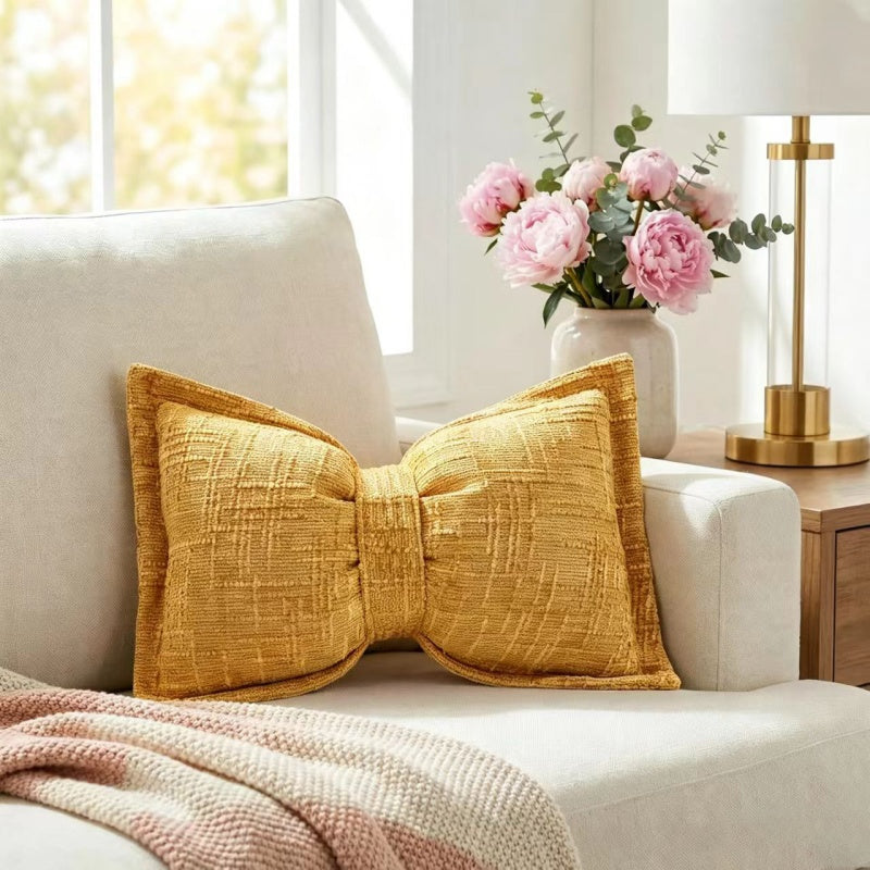 📢📢50% OFF !! ⏰Soft Chenille Bow-Shaped Throw Pillow
